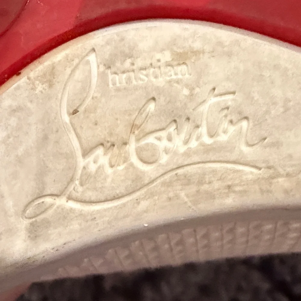 Christian Louboutin White and Gold Threaded Orlando High-Tops
